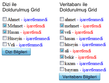 Gridview ve CheckBox