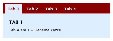 Jquery ile Tab Kontrol Uygulaması