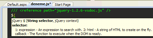 Visual Studio'da Jquery Intellisense Kullanımı - Script Dosyası