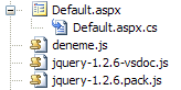 Visual Studio'da Jquery Intellisense Kullanımı - Proje Görünümü
