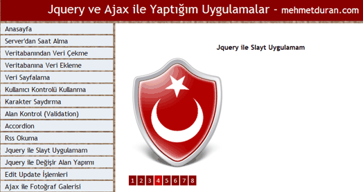 Jquery ile Slayt Uygulamam Hazır