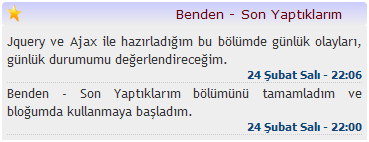 Son Yaptıklarım Bölümü